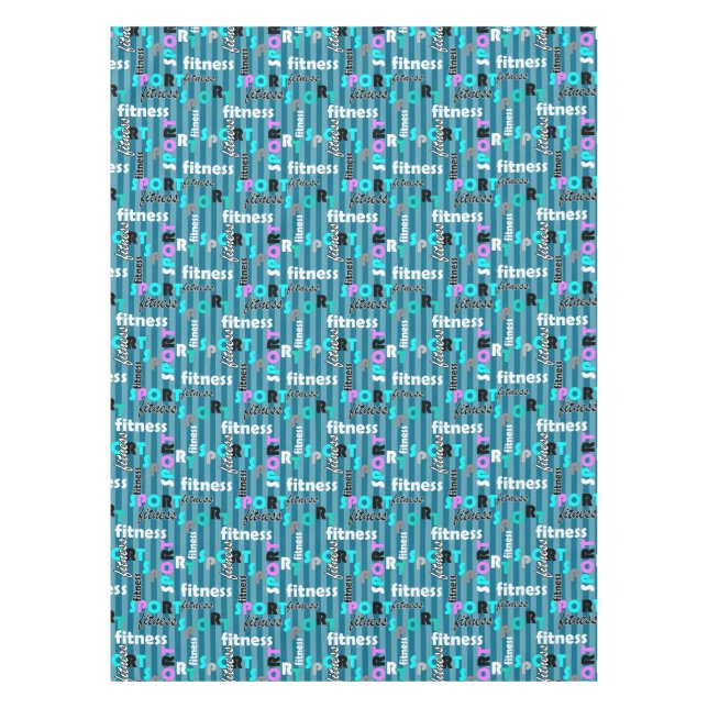 sport fitness bright text pattern for sportswear tablecloth (Front)