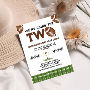 Sport Football Second Birthday 2nd year Down Invitation