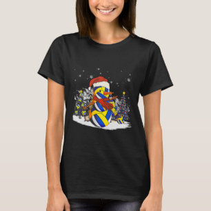 Sport Funny Christmas Volleyball Player Ball Snowm T-Shirt