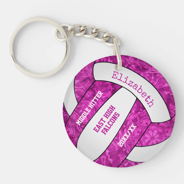 sport girly rose chaud volleyball personnalisé (Devant)