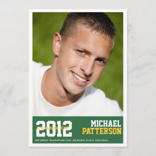 Sport Guy Photo Graduation Party Invitation verte