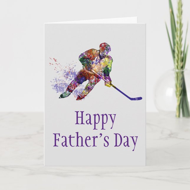 Sport Hockey Happy Father's Day Card (Front)