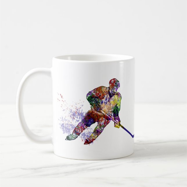 Sport Hockey Player colourful Coffee Mug (Left)