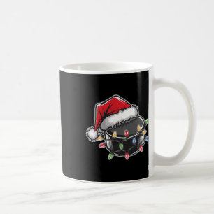 Sport Hockey Puck Christmas Lights Santa Hat Holid Coffee Mug