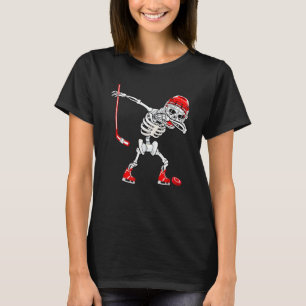 Sport Hockey Skeleton Men Boys Kids Halloween Cost T-Shirt