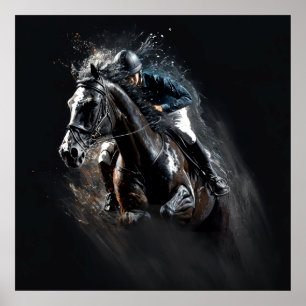 Sport Horse, Abstract Colors , Art Print Wall