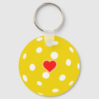 Sport I love Pickleball yellow ball with heart