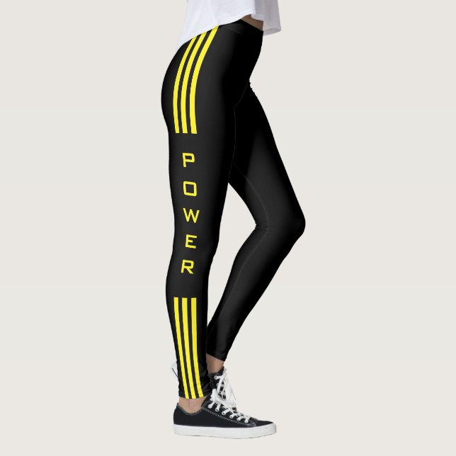 Sport Leggings Power Text - Custom Colours (Right)