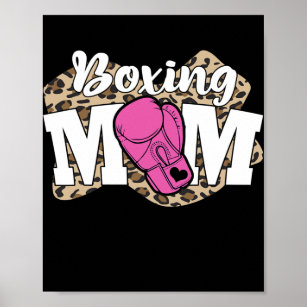 Sport Love Mother's Day Funny Leopard Boxing Mom  Poster