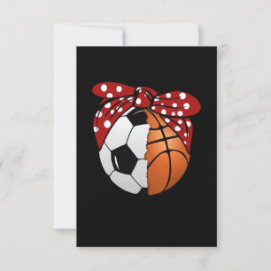 Sport Lover   Football And Basketball Together Invitation