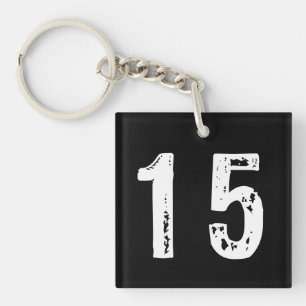 Sport number 15 keychain