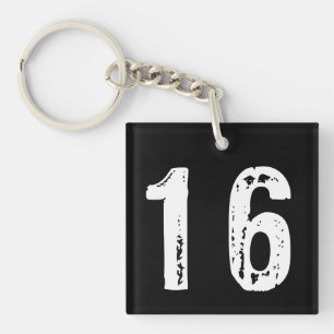Sport number 16 keychain