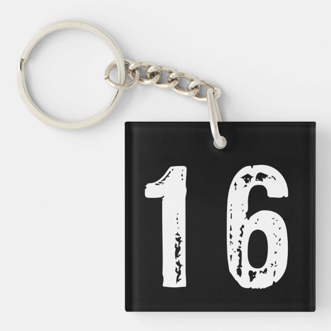 Sport number 16 keychain (Front)