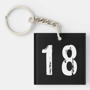 Sport number 18 keychain