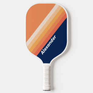 Sport Ocean Sun Fall Stripes with Name Pickleball Paddle