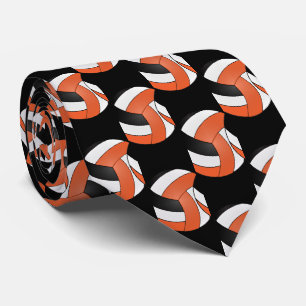 Sport Orange, White and Black Volleyball Tie