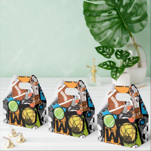 Sport Pattern With Balls Favor Box
