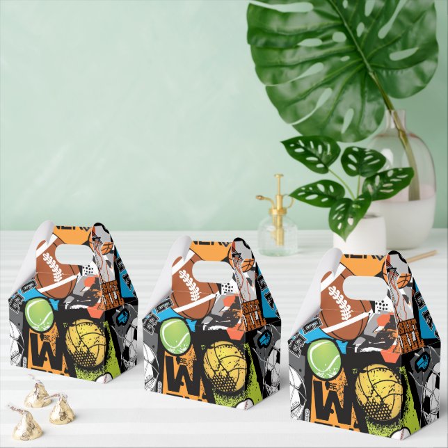 Sport Pattern With Balls Favor Box (Multiple)