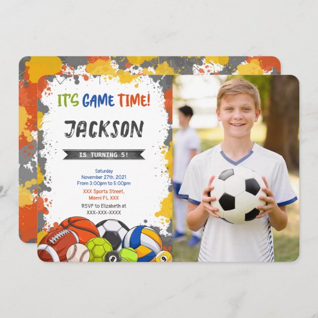 Sport Photo Invitation (Front/Back)
