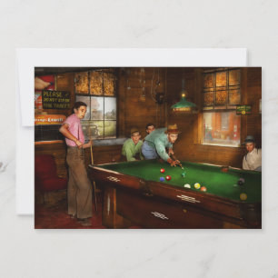 Sport - Please do not sit on pool tables 1940 Invitation