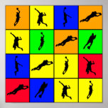 Sport Poster<br><div class="desc">silhouettes of athletes on the background of coloured squares</div>