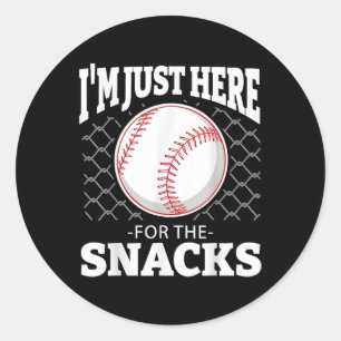 Sport Quote Funny Im Just Here For The Snacks Retr Classic Round Sticker