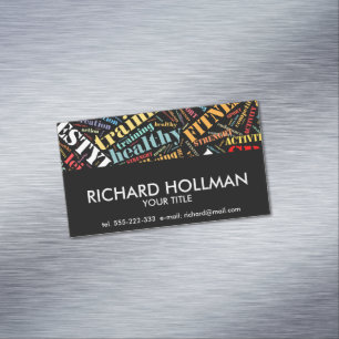 Sport related words pattern 	Magnetic business card