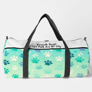 Sport Sac à imprimé de pattes à dégradé bleu-vert