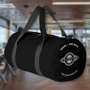 Sport Sac de gym noir avec logo et texte personnalisés