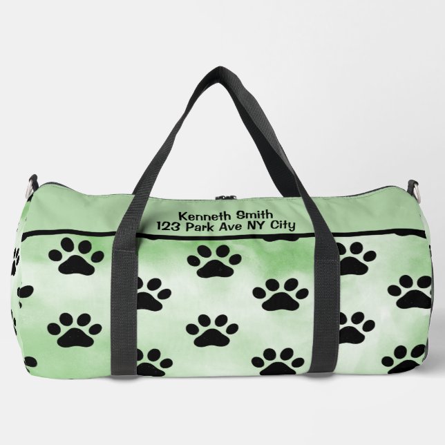 Sport Sac vert menthe à empreinte de patte noire (Recto)