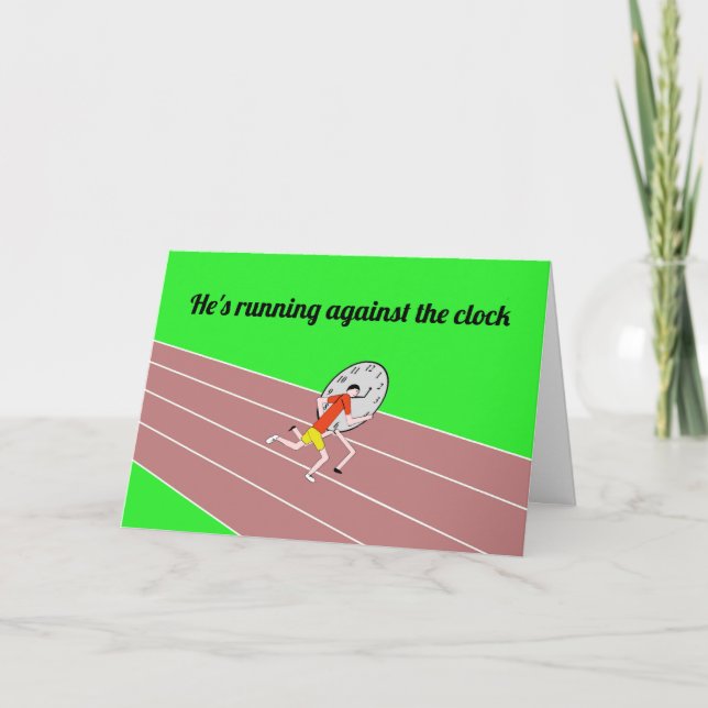 sport saying running against the clock card (Front)
