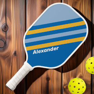 Sport Seaside Stripes with Name Pickleball Paddle