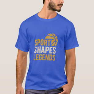 Sport Shapes Legends Basketball Typography Logo T-Shirt