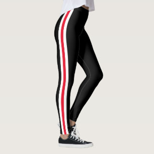 Sport Side Stripe Black Leggings Choose Your Colou