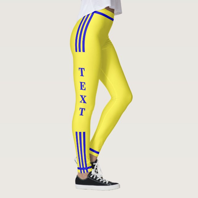 Sport Side Stripe Leggings Custom Text and Colours (Right)