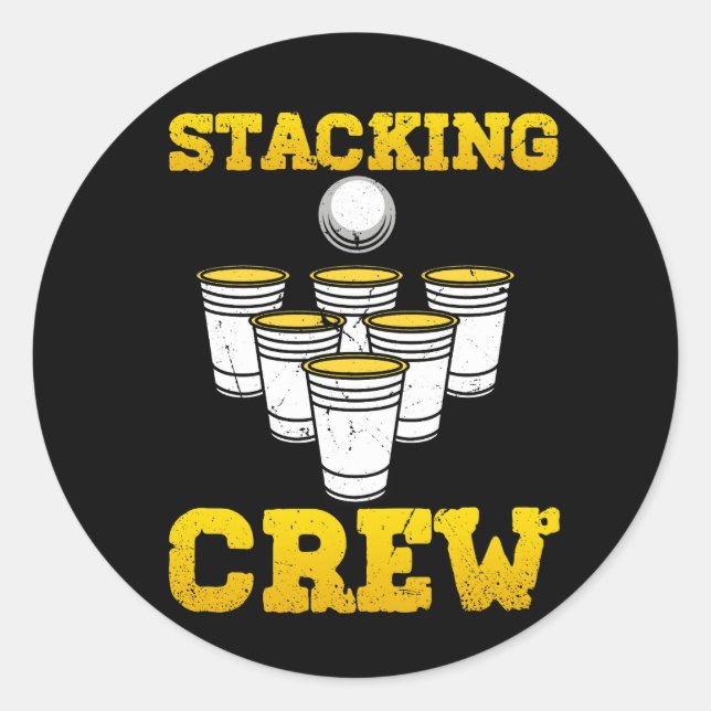 Sport Stacking Crew Cups Speed Stacker Squad Stack Classic Round Sticker (Front)