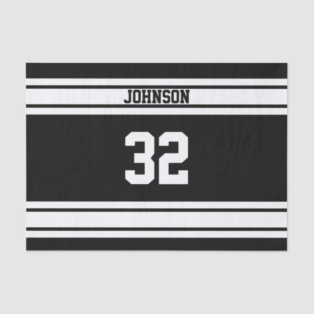 Sport Stripes in White and Black Tissue Paper (Front)