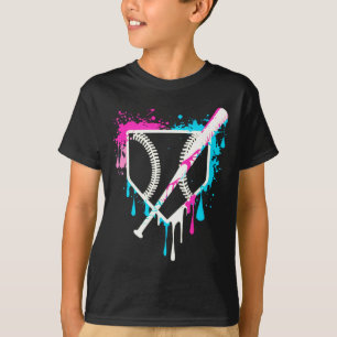 Sport Team Cool Baseball Home Plate Drip With Spri T-Shirt