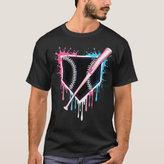Sport Team Cool Baseball Home Plate Drip With Spri T-Shirt