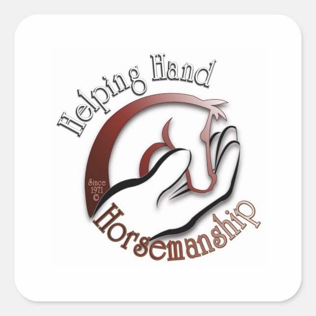 Sport the Helping Hand Horsemanship Logo! Square Sticker (Front)