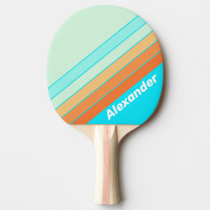 Sport Tropic Splash Striped with Name Ping Pong Paddle