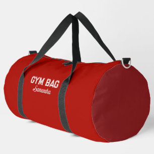 Sport Typography Red Gym Bag Custom Name