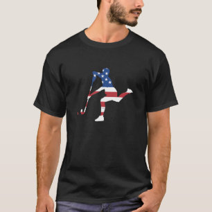 Sport Us Flag Field Hockey_4 T-Shirt