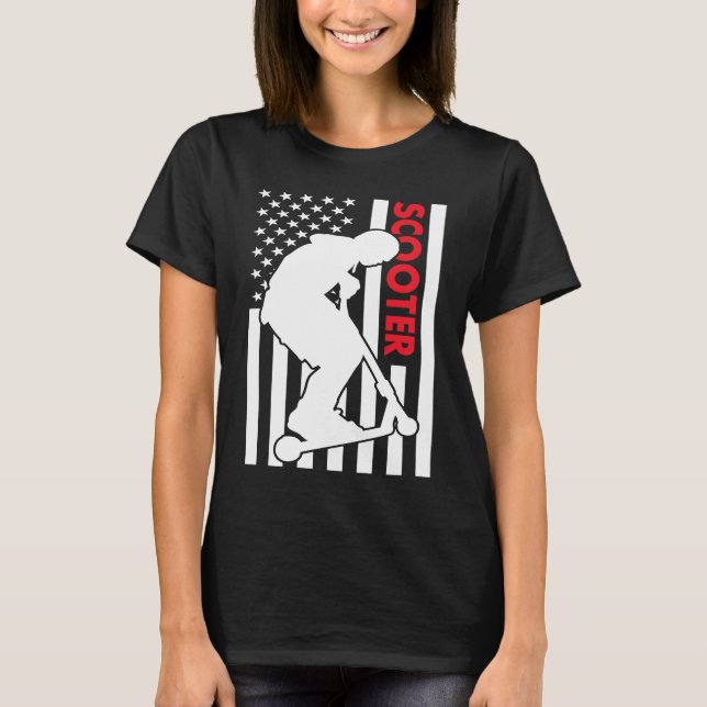 Sport Us Flag Scooter  1 T-Shirt (Front)