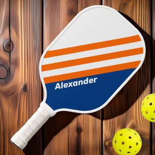 Sport Vintage Big City Stripes with Name Pickleball Paddle