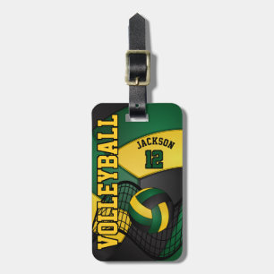 Sport Volleyball 🏐 - Gold, Green, Black Luggage Tag
