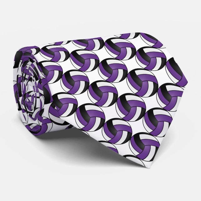 Sport Volleyball - Purple, White and Black Tie (Rolled)