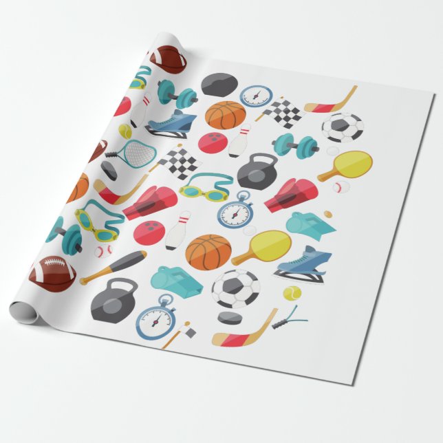 Sport wrapping paper  (Unrolled)