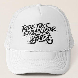Sportbike Rider Action Mentality Trucker Hat
