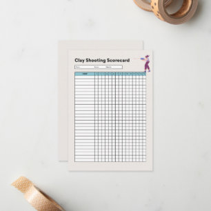 Sporting Clay Shooting Family Name Scorecards Card